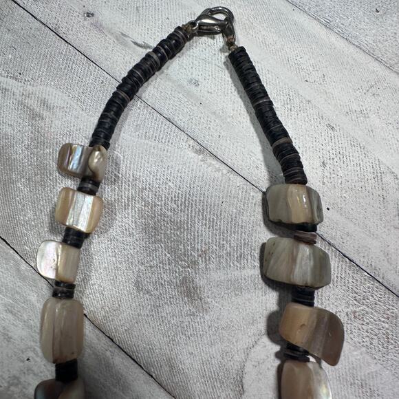 Abalone Mother of Pearl Heishi Necklace – Southwestern Boho Navajo Style - Picture 3 of 12